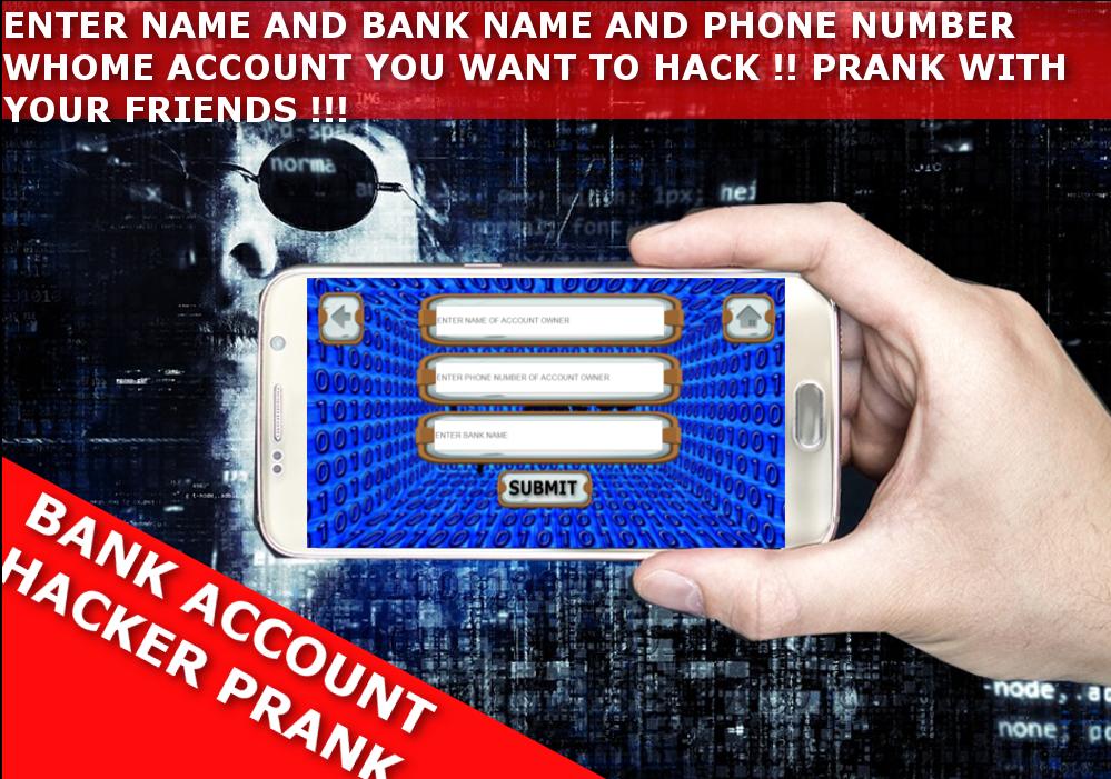 BANK ACCOUNT HACKER PRANK :
