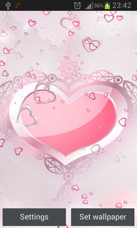 Pink Hearts Live Wallpaper