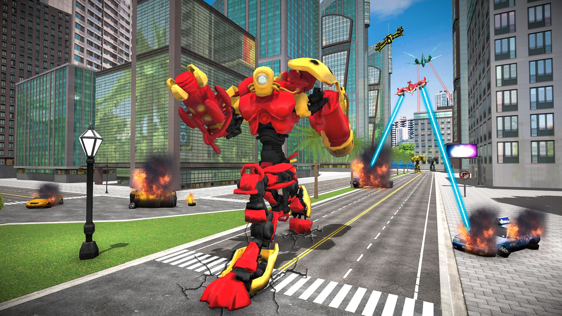 Drone Battles Robot Transforming: Car Transforming