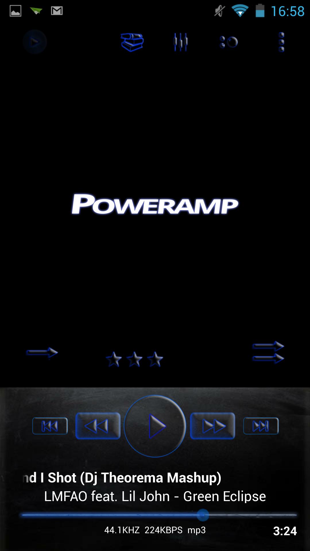 Poweramp Skin Blue Glass